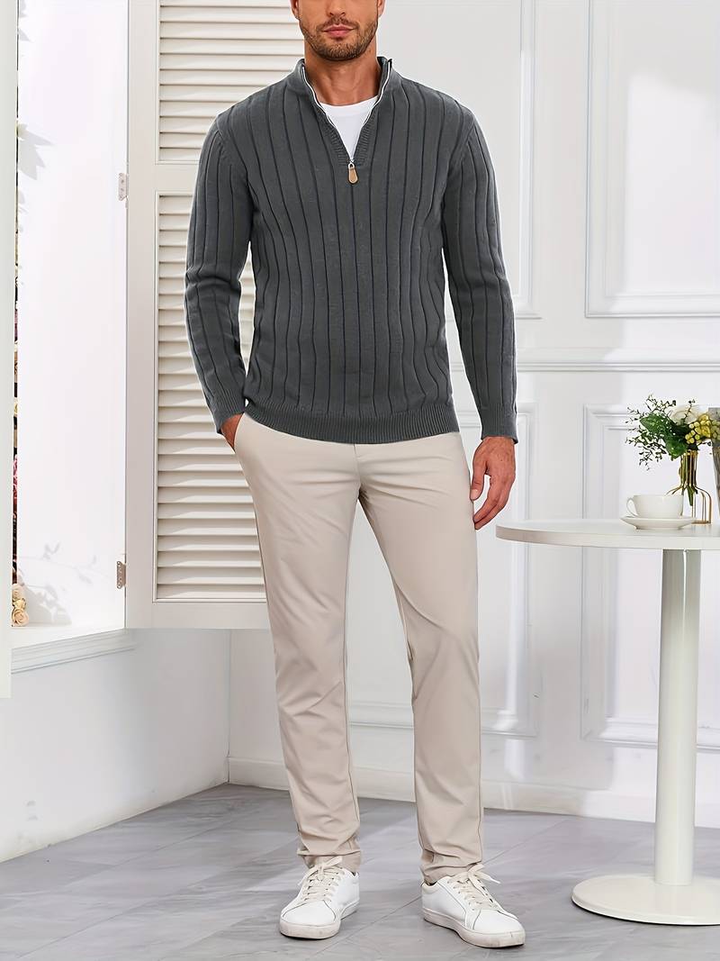 Yedidya - Jersey de Manga Larga Informal de Punto