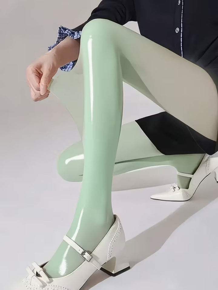 Bekah - Medias Elásticas Con Pies de Alto Brillo