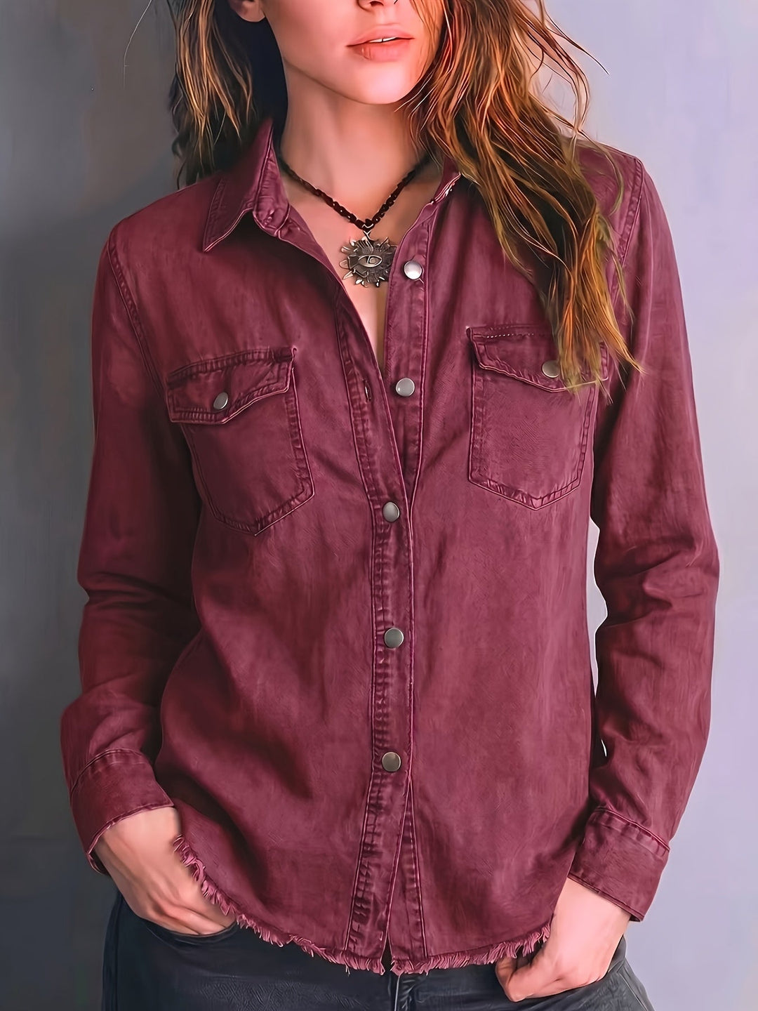 Blazka - Camisa Elegante Con Botones en La Parte Delantera Y Bolsillo
