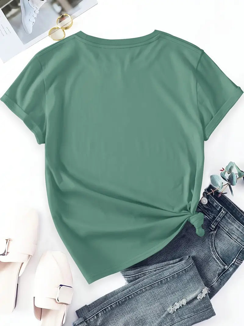 Aimilia - Elegante Camiseta De Manga Corta Con Estampado Floral