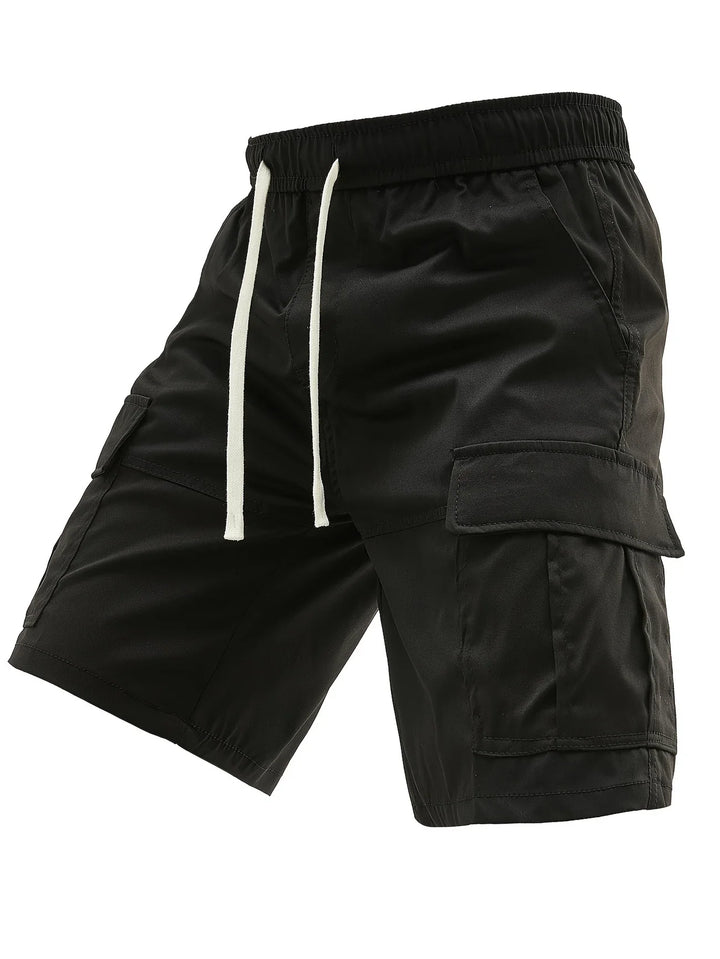 Lewand - Pantalones Cortos Cargo Elegantes y Holgados Con Bolsillo Lateral