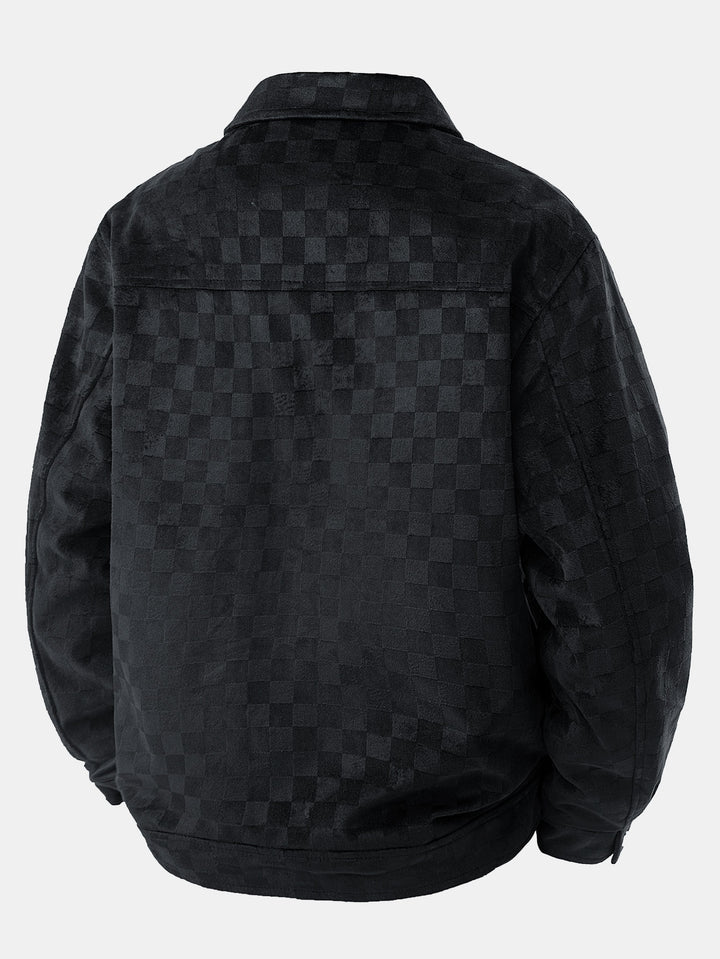 Leander - Chaqueta Con Bolsillos De Ante Sintético Con Estampado De Tablero De Ajedrez