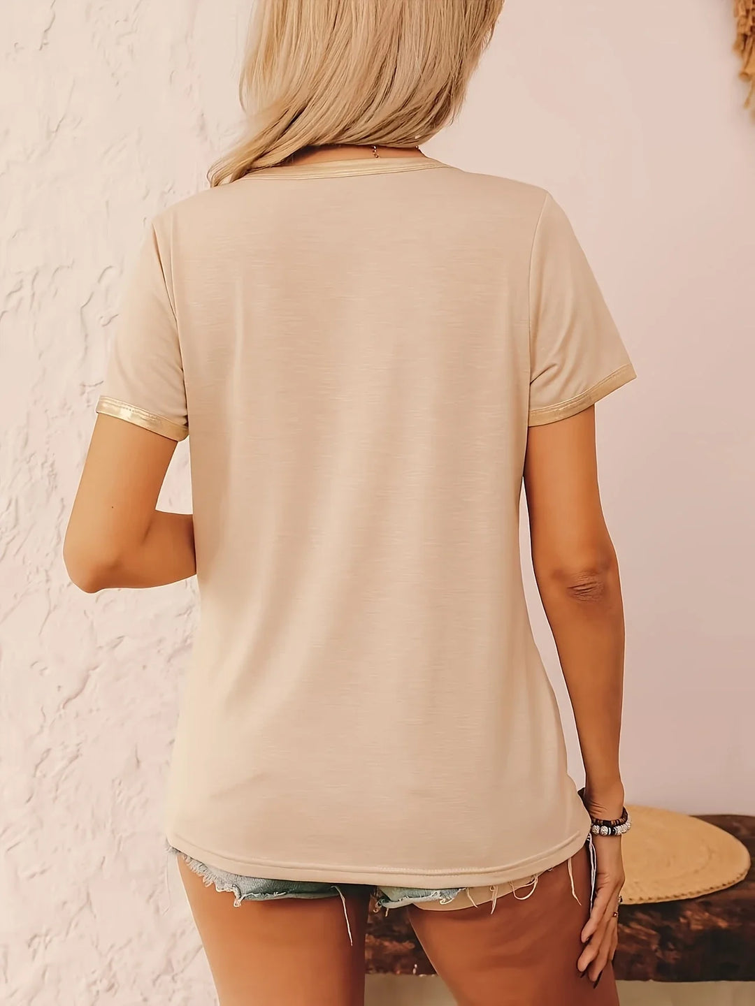 Krissy - Camiseta Informal Con Cuello Redondo