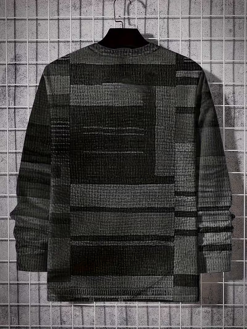 Kellan - Camisa De Manga Larga Con Estampado Geométrico Tipo Patchwork