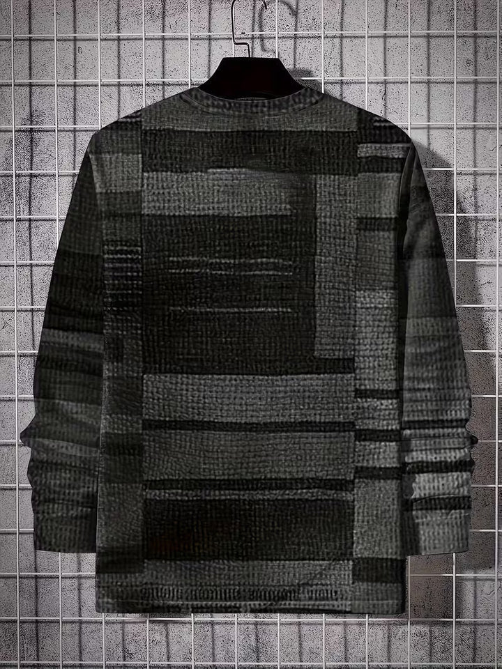 Kellan - Camisa De Manga Larga Con Estampado Geométrico Tipo Patchwork