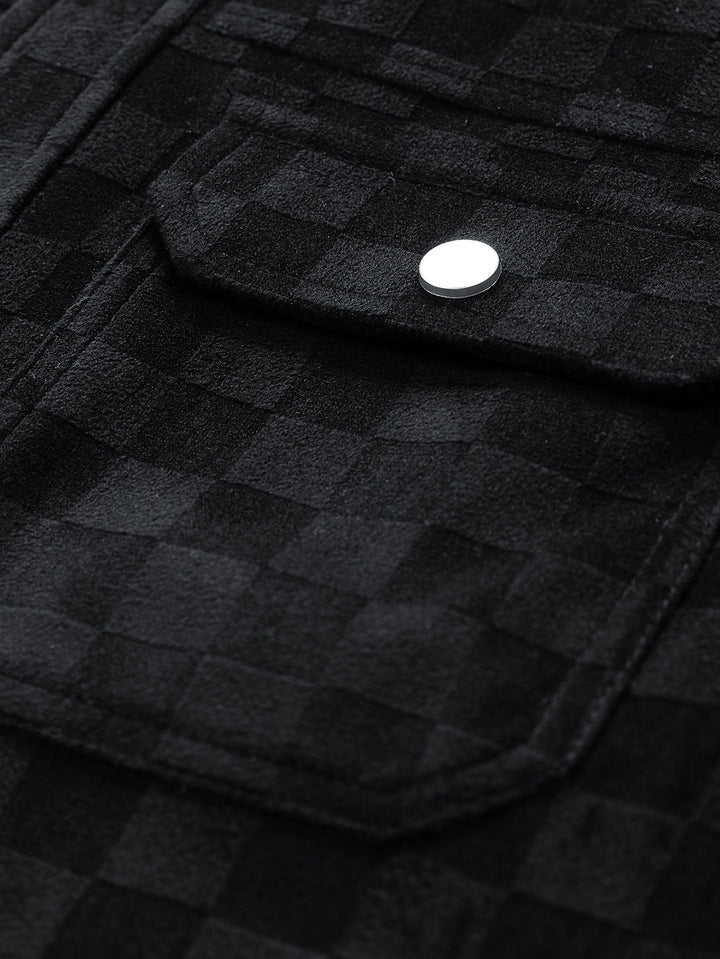 Leander - Chaqueta Con Bolsillos De Ante Sintético Con Estampado De Tablero De Ajedrez