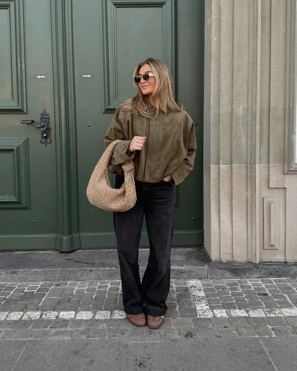 Alena - Cazadora Bomber de Ante