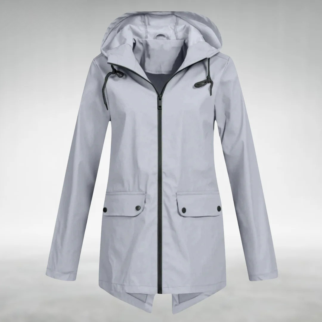 Jalena - Chaqueta Impermeable Con Capucha y Bolsillos