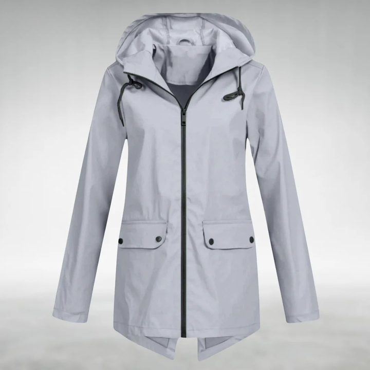 Jalena - Chaqueta Impermeable Con Capucha y Bolsillos