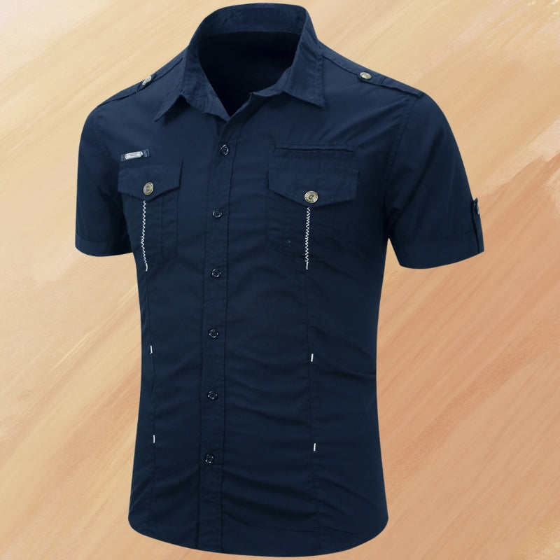 Ryder - Elegante Verano Manga Corta Camisa Con Bolsillo