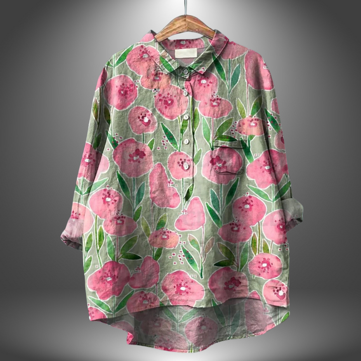 Luiza - Camisa Floral Artesanal