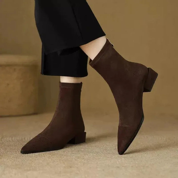 Jerlina - Botines De Ante Con Puntera Puntiaguda