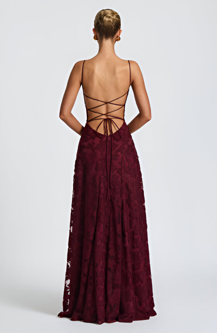Alona - Elegante Vestido Largo Con Corsé De Encaje