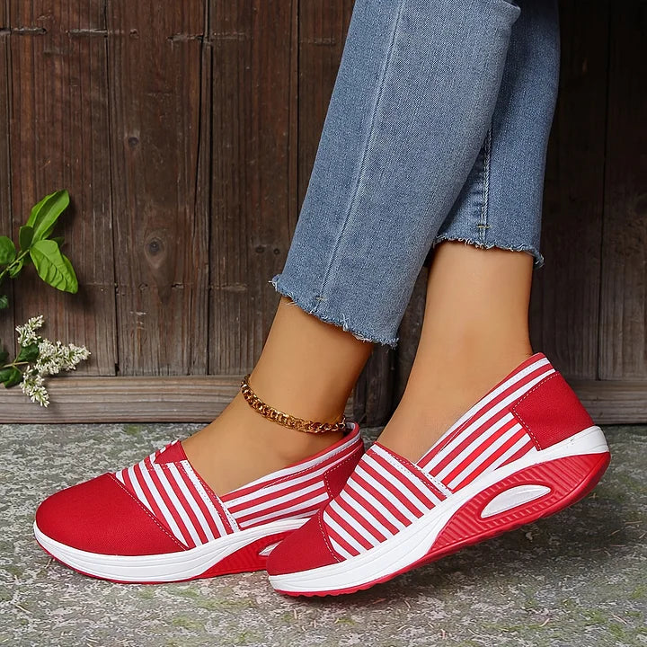 Tasha - Cómodas Zapatillas Ortopédicas Sin Cordones Rayas
