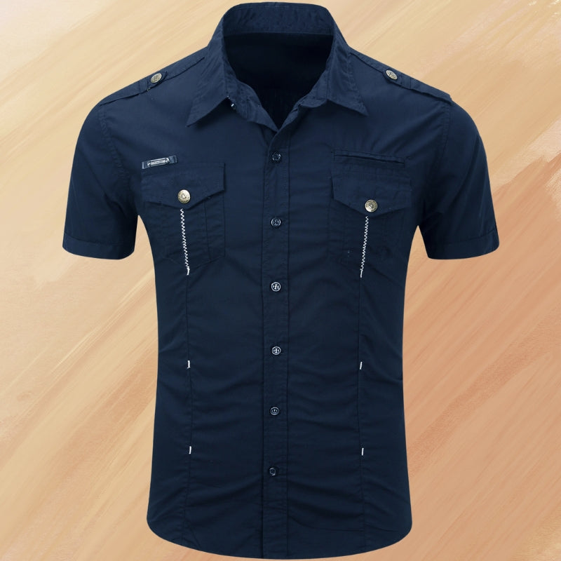 Ryder - Elegante Verano Manga Corta Camisa Con Bolsillo