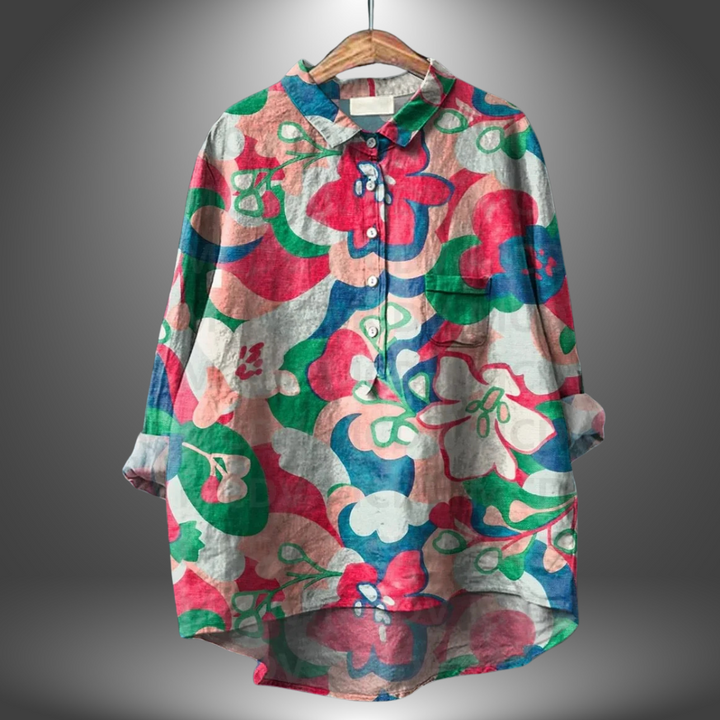 Luiza - Camisa Floral Artesanal