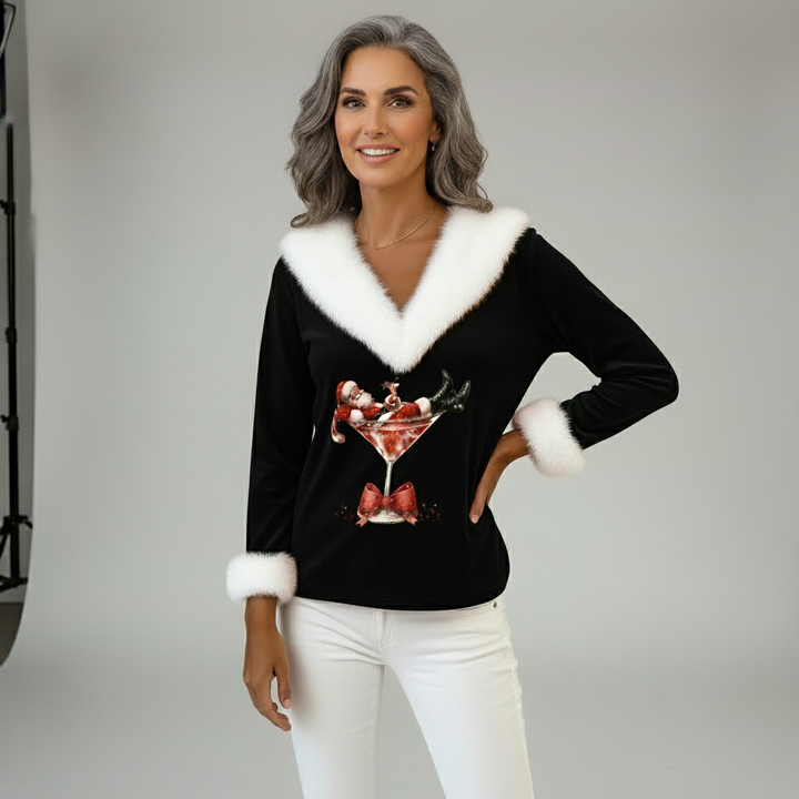 Uliana - Blusa Navideña con Cuello en V