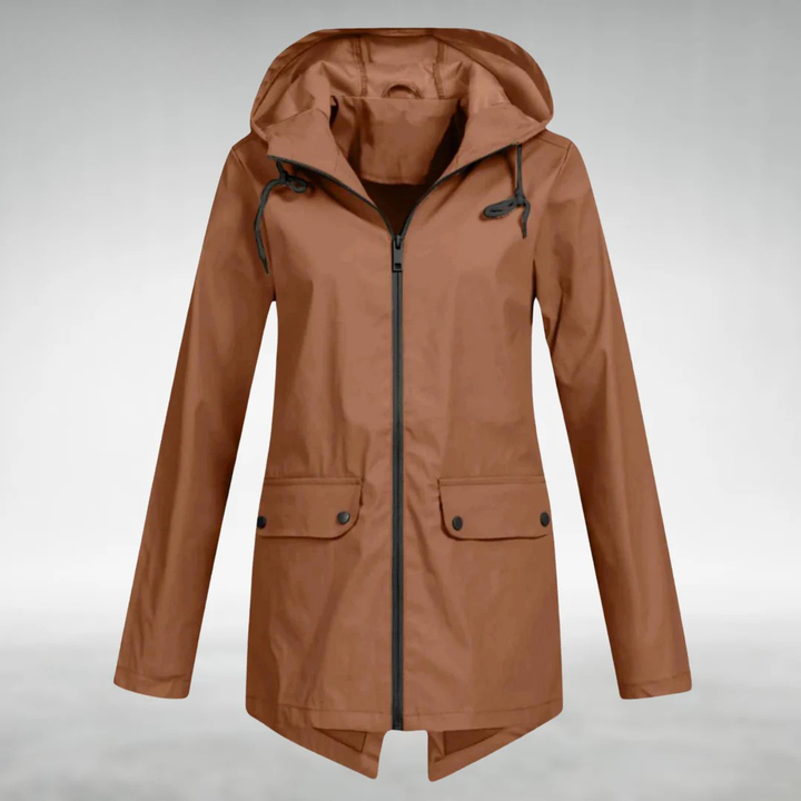 Jalena - Chaqueta Impermeable Con Capucha y Bolsillos