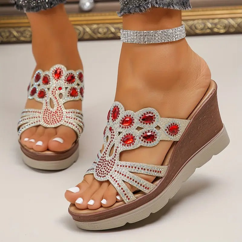 Lakeisha - Sandalias Con Tacón Y Pedrería