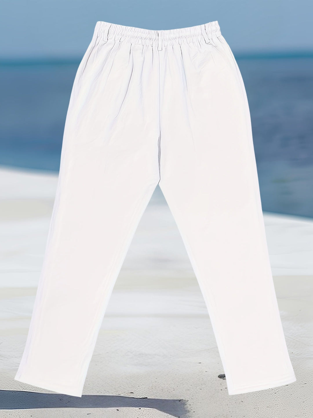 Aznar - Pantalón Elástico Informal De Lino