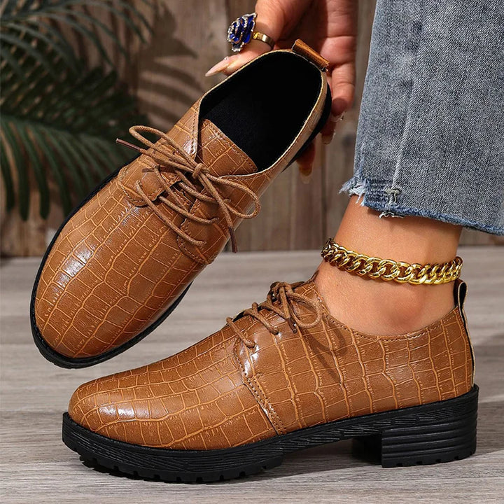 Niyra – Zapatos Derby Con Cordones y Suela Gruesa