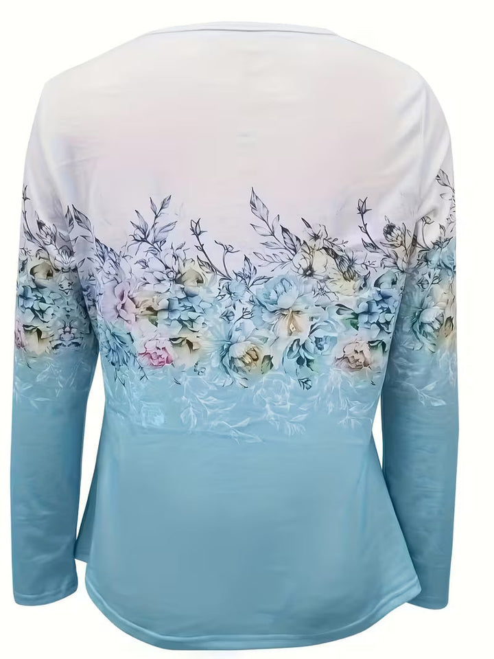 Tishna - Top Con Elegante Estampado Floral Gráfico