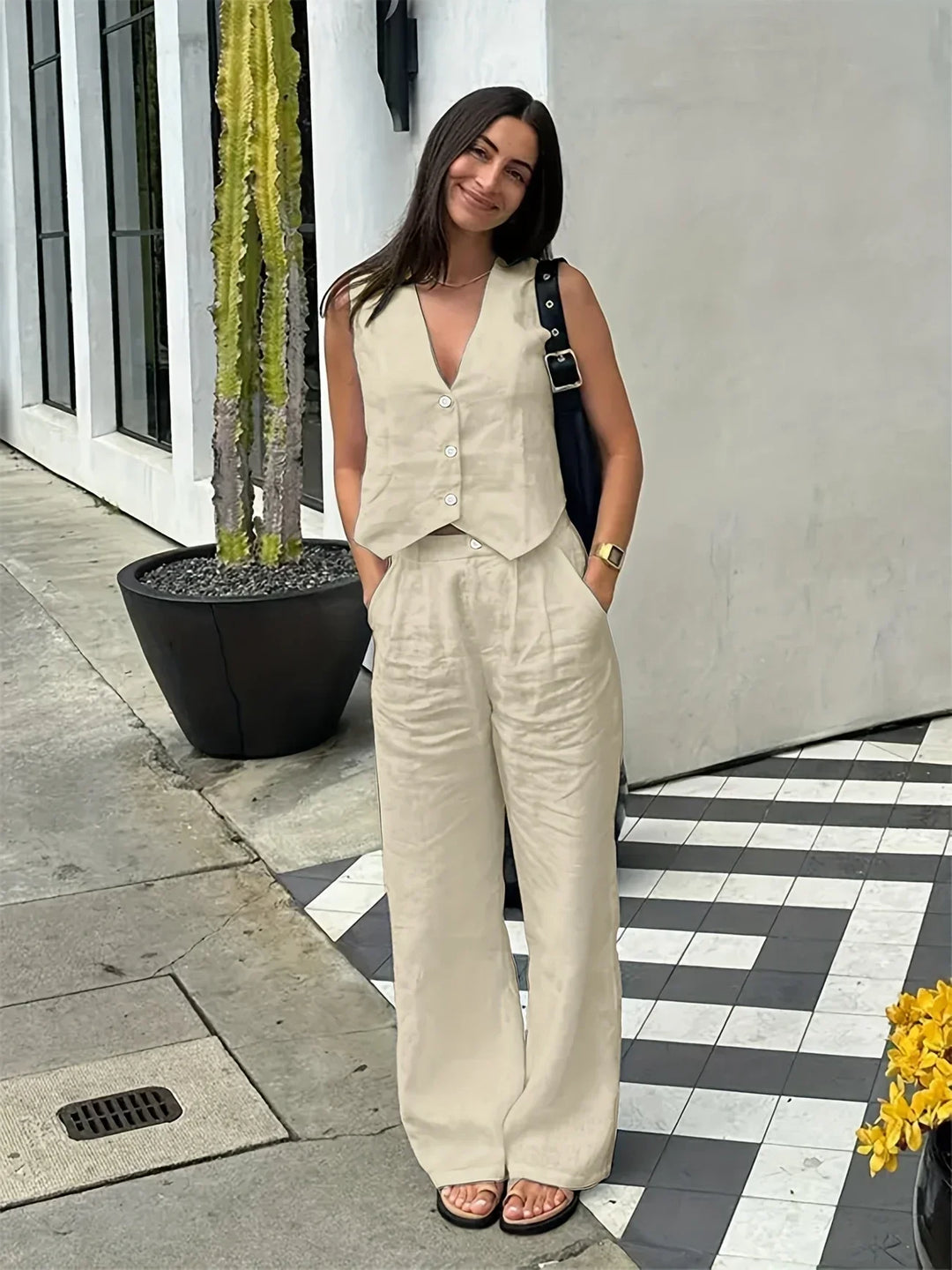 Jorja - Elegante Conjunto De Dos Pezas Sin Mangas