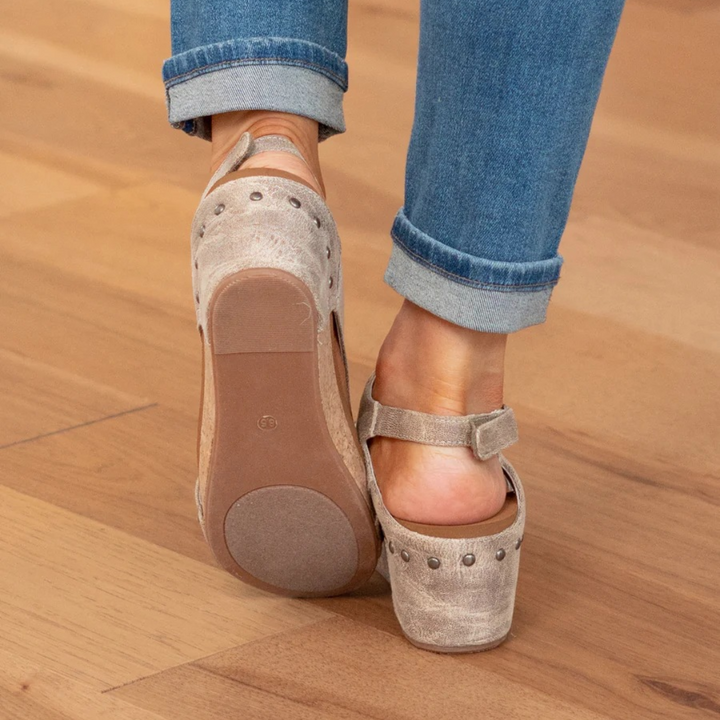 Makrina - Cómodas Sandalias De Tacón De Cuña