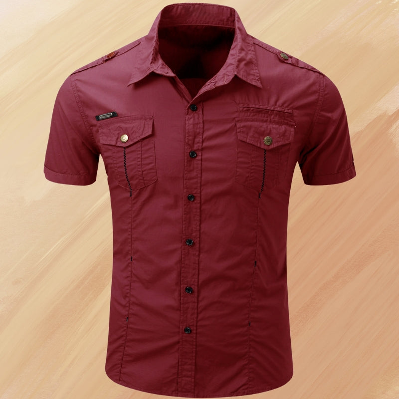 Ryder - Elegante Verano Manga Corta Camisa Con Bolsillo