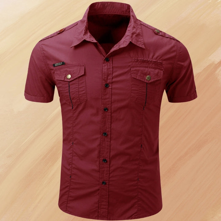 Ryder - Elegante Verano Manga Corta Camisa Con Bolsillo