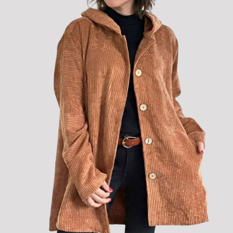 Daleny - Chaqueta Con Capucha Y Botones De Terciopelo