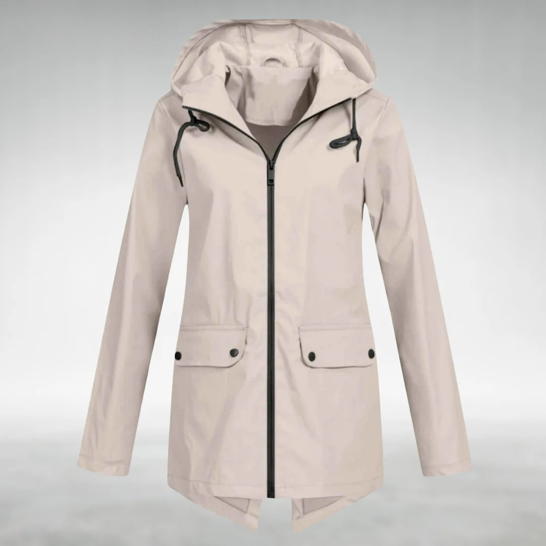 Jalena - Chaqueta Impermeable Con Capucha y Bolsillos
