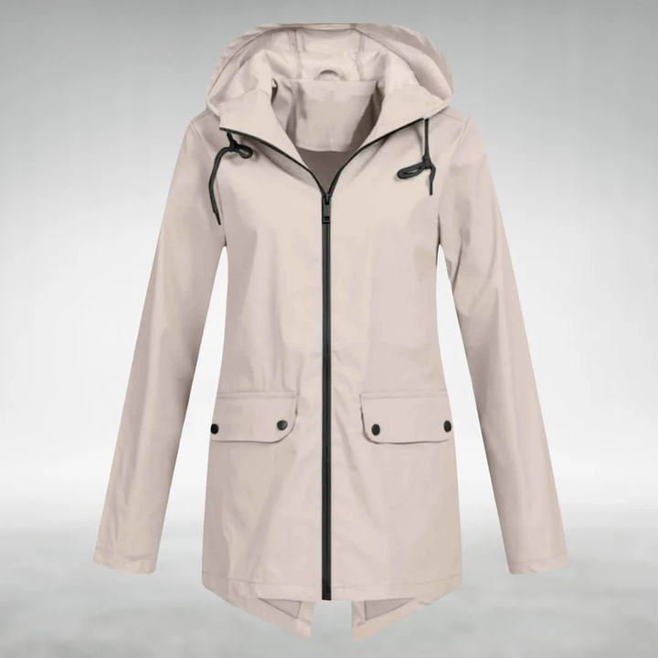 Jalena - Chaqueta Impermeable Con Capucha y Bolsillos