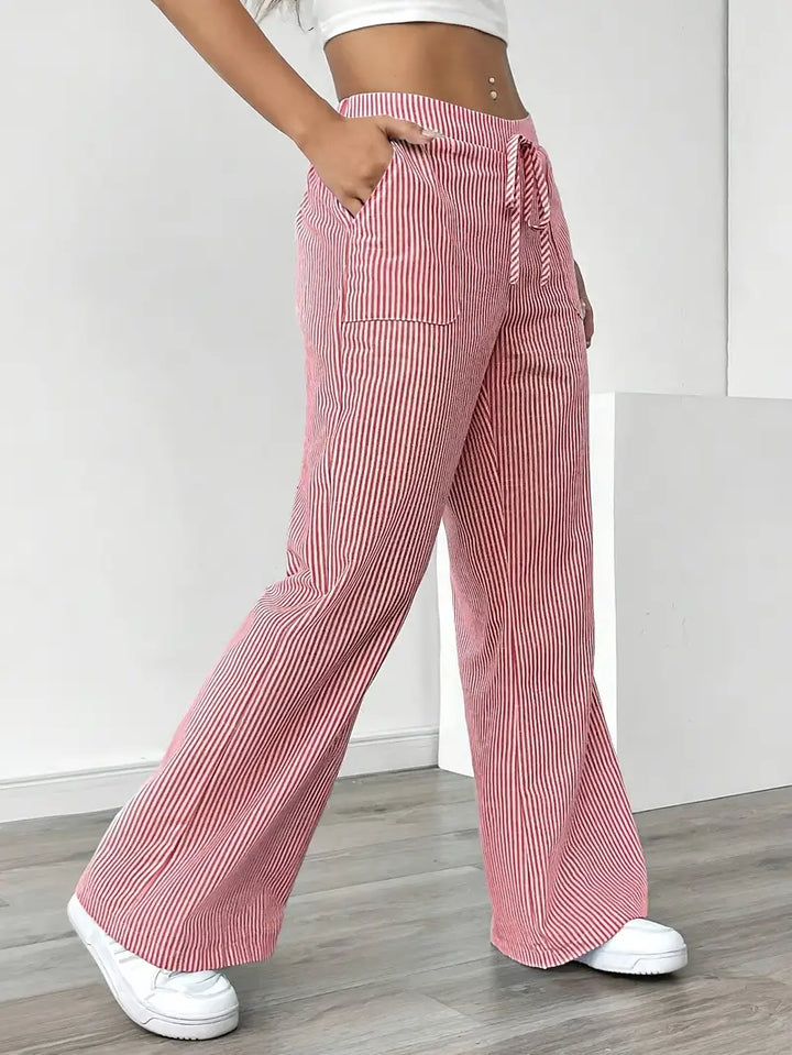 Alina - Pantalón Elegante A Rayas Con Bolsillos