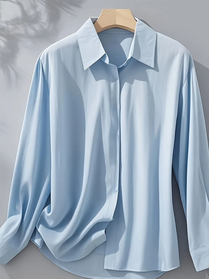 Elenochka - Elegante Camisa Abotonada De Manga Larga