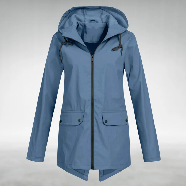Jalena - Chaqueta Impermeable Con Capucha y Bolsillos
