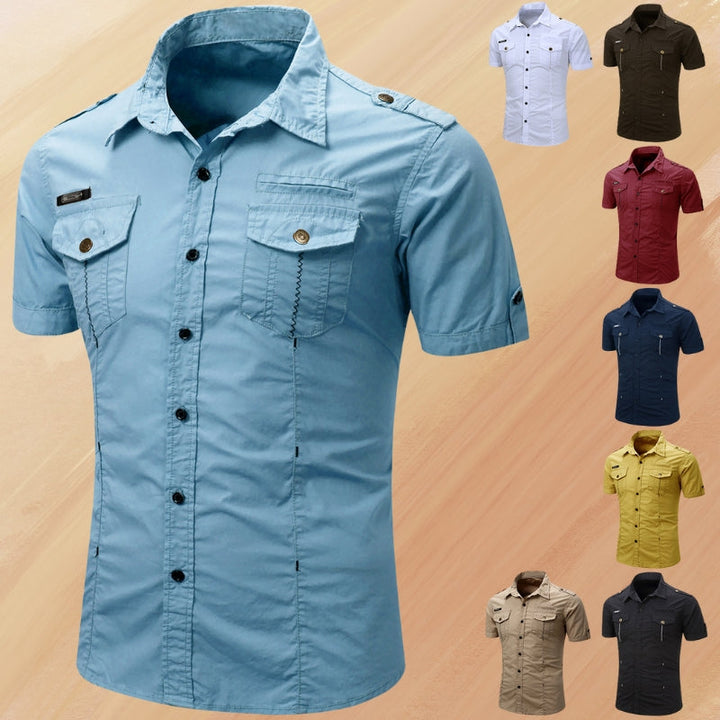 Ryder - Elegante Verano Manga Corta Camisa Con Bolsillo