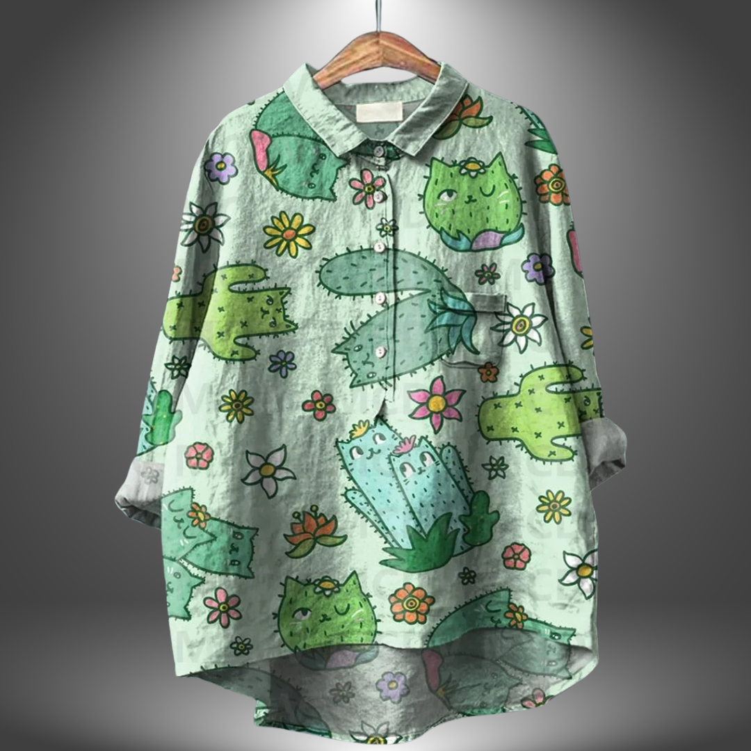 Luiza - Camisa Floral Artesanal