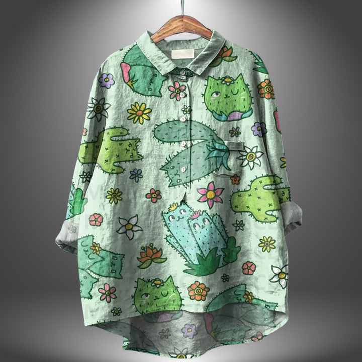 Luiza - Camisa Floral Artesanal