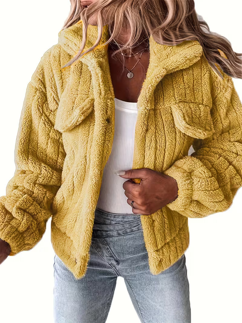 Libila - Chaqueta De Piel Sintética Con Bolsillos