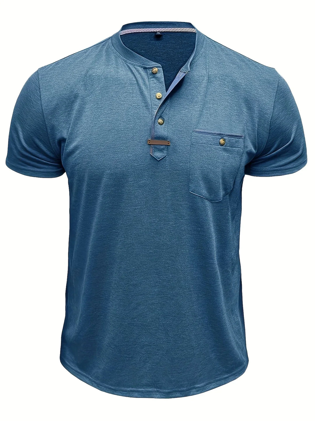 Saxon - Camiseta Elegante De Cuello Redondo Con Bolsillo