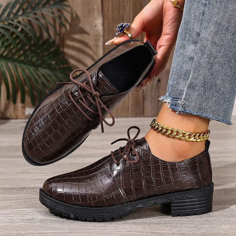 Niyra – Zapatos Derby Con Cordones y Suela Gruesa