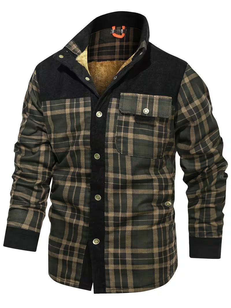 Kerrik - Chaqueta a Cuadros Con Solapas Y Forro De Felpa