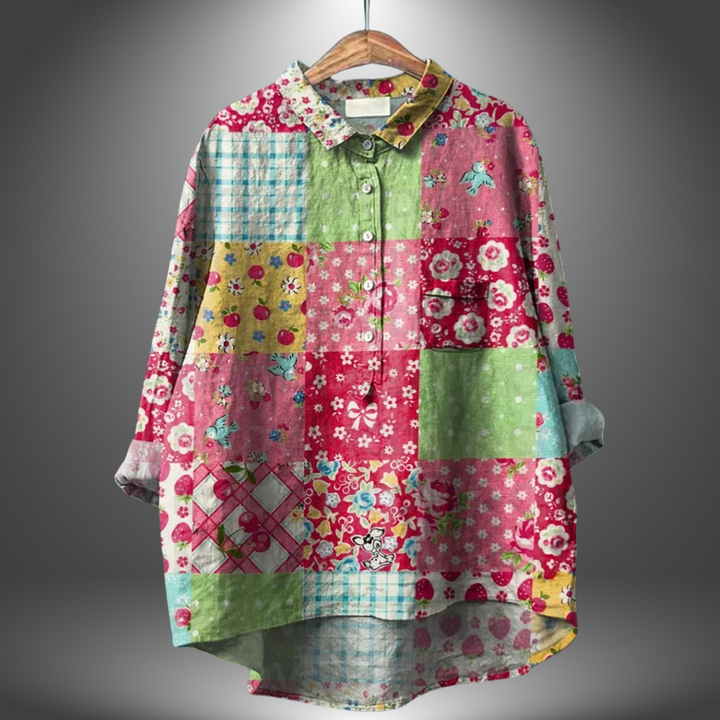 Luiza - Camisa Floral Artesanal