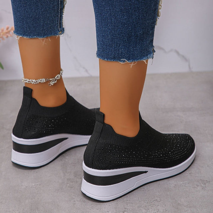 Loretha - Zapatillas Ortopédicas Con Cuña y Malla Cristalina