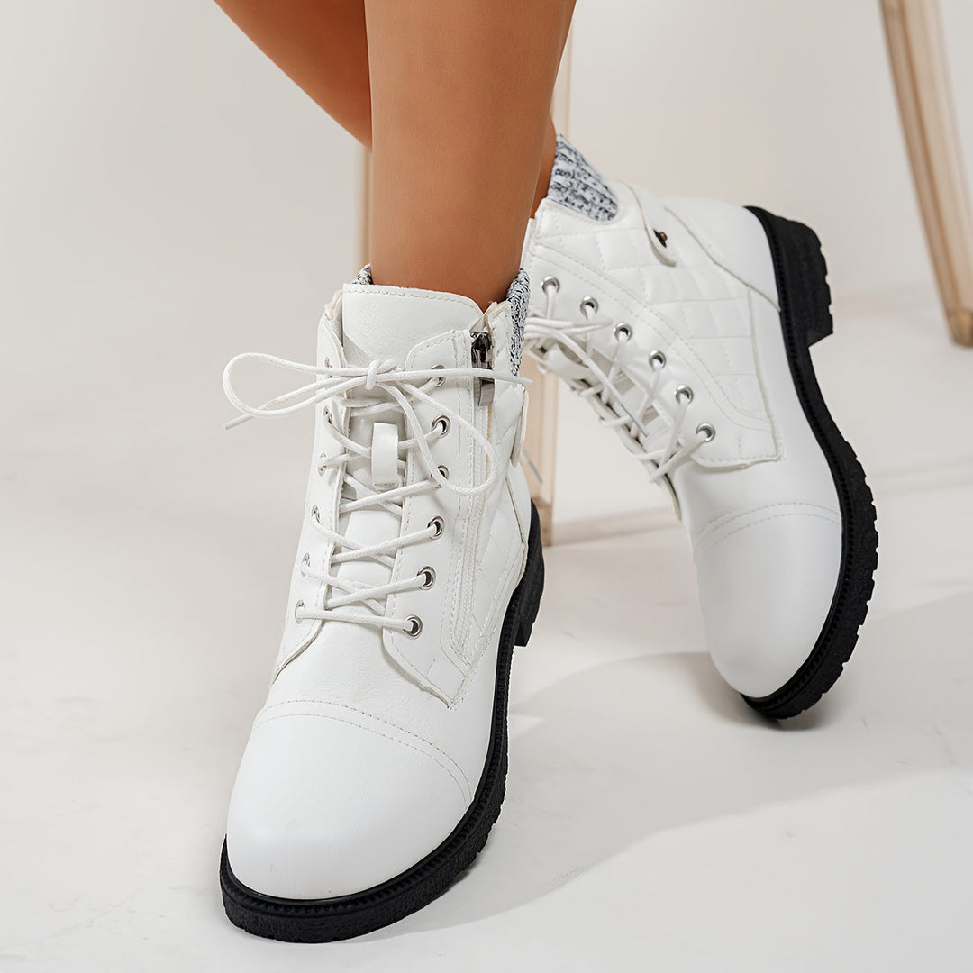 Alfrida - Botines Con Cordones y Puños de Punto