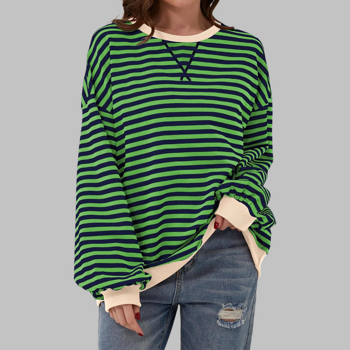 Melorna - Elegante Jersey De Manga Larga a Rayas