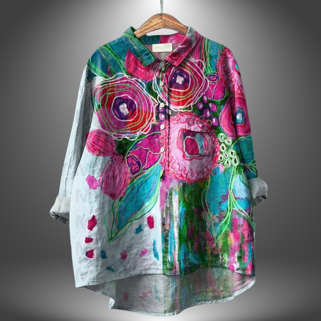 Luiza - Camisa Floral Artesanal