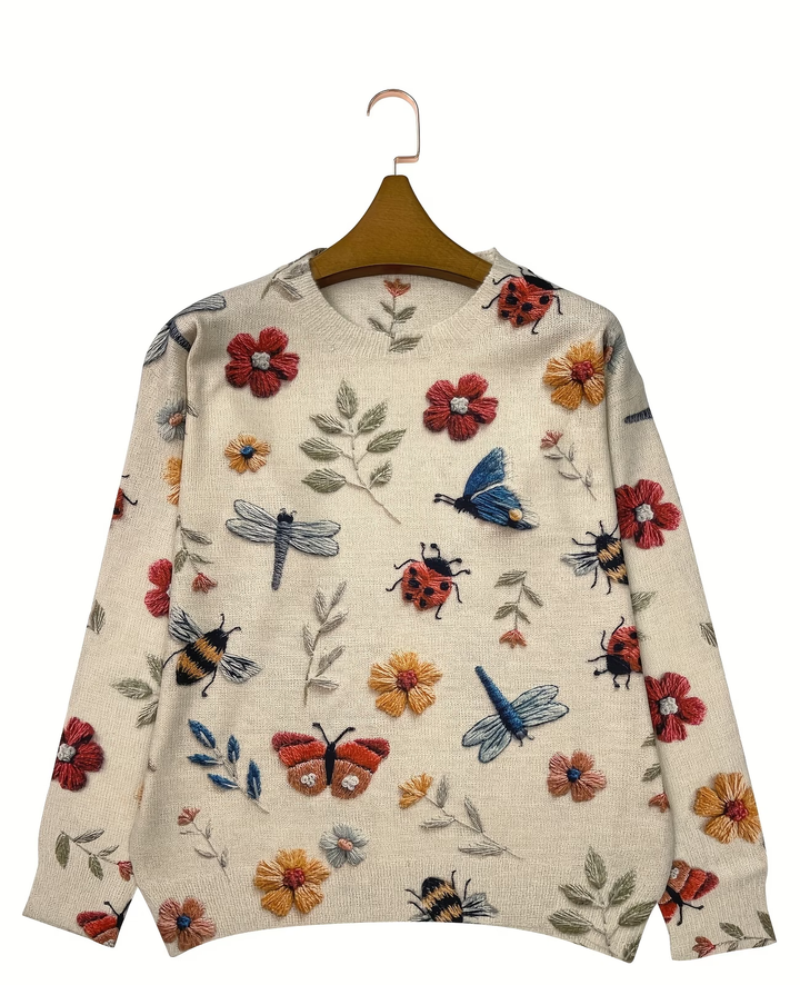 Lesa - Jersey Con Estampado Floral Y De Insectos