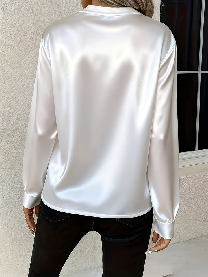 Ronika - Blusa De Manga Larga Con Cuello En V